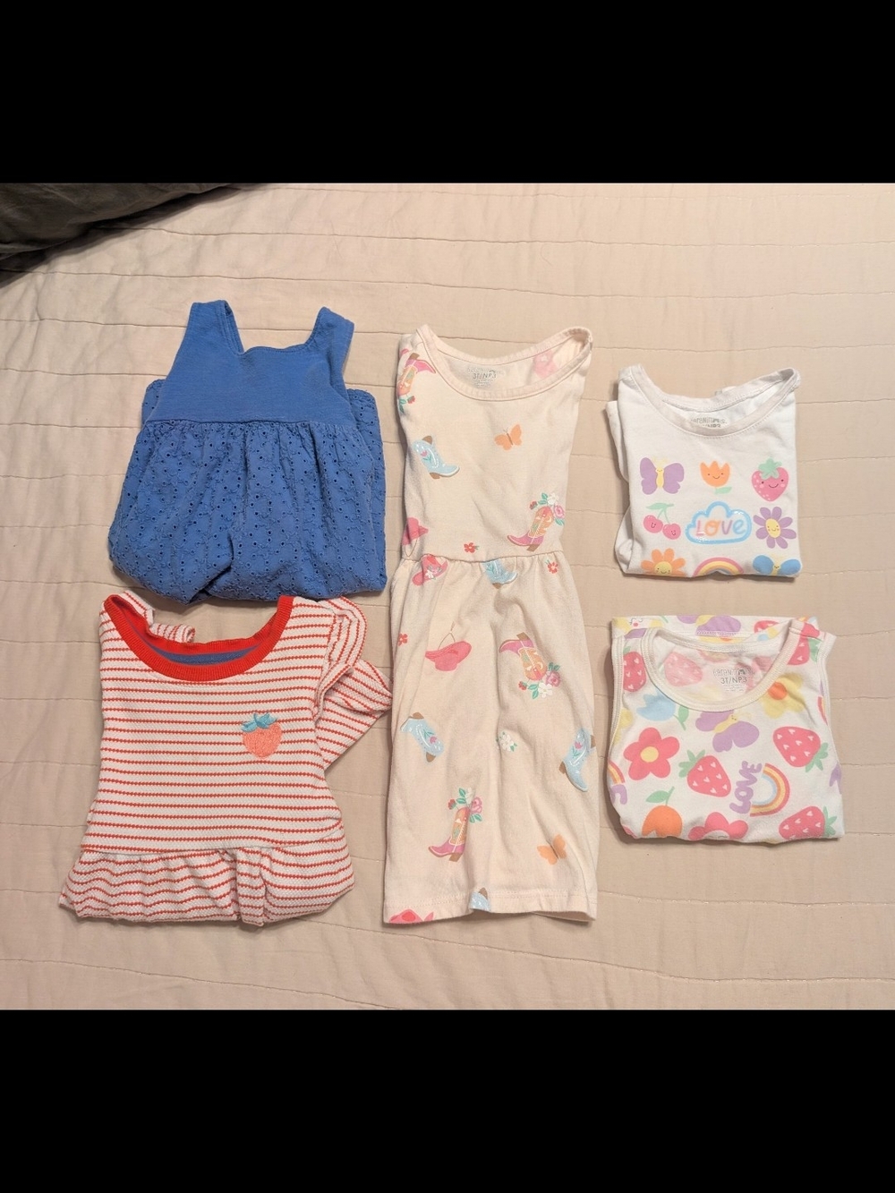 5-Piece Toddler Girl Summer Outfit Bundle 3T Dresses & Tops Carter's - Picture 14 of 16